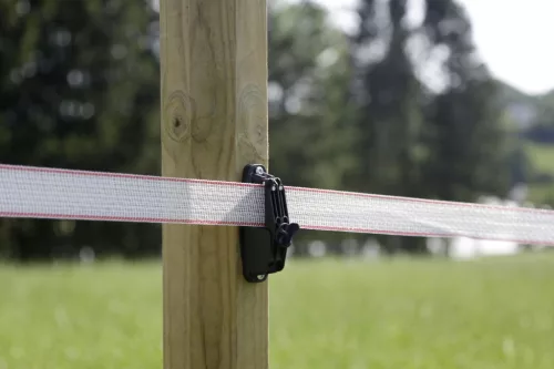 Prémium szorítószigetelő max. 40 mm-es villanypásztor szalagokhoz - 14 db/cs