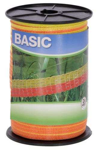 CORRAL BASIC Classe villanypásztor szalag - sárga/narancs, 250 m x 10 mm, 11 ohm/m, 60 kg