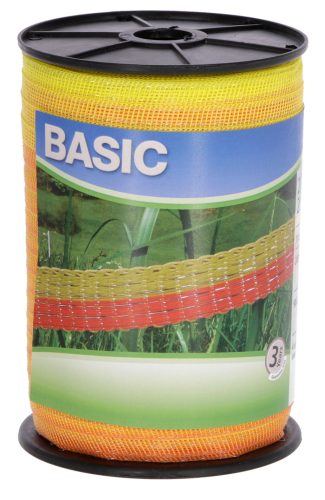 CORRAL BASIC Classe villanypásztor szalag-  sárga/narancs, 200 m x 20 mm, 11 ohm/m, 90 kg