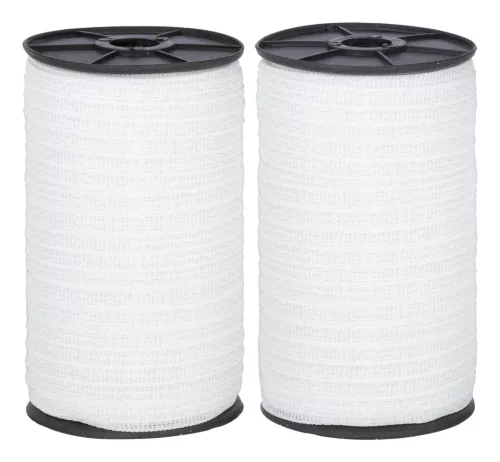 AKO Economyline villanypásztor szalag - fehér, 2 x 200m, 10mm, 10.47 ohm/m, 60 kg