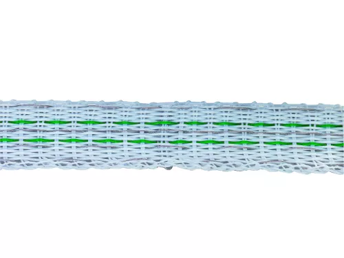 AKO PremiumLine villanypásztor szalag - zöld/fehér, 200m x 12,5 mm, 0,25 ohm/m, 80 kg