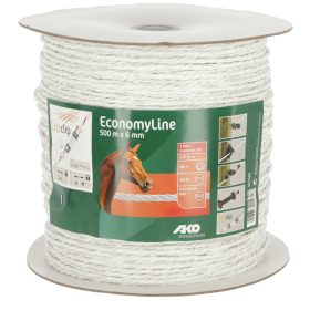   AKO EconomyLine Villanypásztor vezeték, fehér, 500 m x 6 mm, 3,87 ohm/m, 350 kg