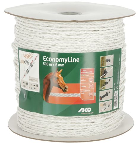 AKO EconomyLine Villanypásztor vezeték, fehér, 500 m x 6 mm, 3,87 ohm/m, 350 kg
