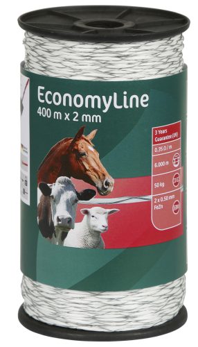 AKO EconomyLine villanypásztor kötél - fehér, 400 m, 0,35 ohm/m, 50 kg