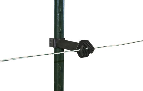 Távtartó szigetelő villanypásztor vezetékhez, T-karóra - fekete, 25 db/cs