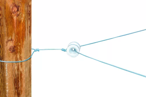 Porcelán sarokszigetelő villanypásztor huzalhoz - 42x44 mm, 6 db/cs