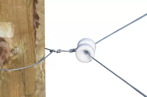 Porcelán sarokszigetelő villanypásztor huzalhoz - 42x44 mm