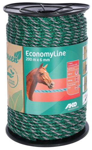 EconomyLine villanypásztor vezeték - 6 mm, 200 m, zöld/szürke