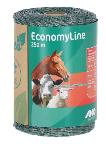 EconomyLine villanypásztor vezeték - 250 m, zöld/szürke