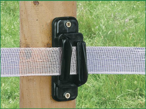 Csavarozható villanypásztor szigetelő legfeljebb 20 mm széles szalaghoz - 10 db/cs