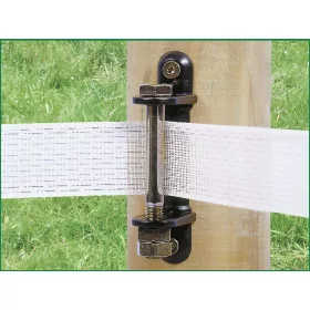   Csavarozható sarokszigetelő fémcsappal max. 60 mm-es villanypásztor szalaghoz - 10 db/cs