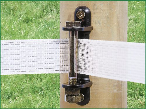 Csavarozható sarokszigetelő fémcsappal max. 60 mm-es villanypásztor szalaghoz - 10 db/cs