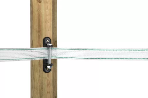 Csavarozható sarokszigetelő fémcsappal max. 60 mm-es villanypásztor szalaghoz - 10 db/cs