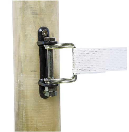 Csavarozható sarokszigetelő fémcsappal max. 40 mm-es villanypásztor szalaghoz - 10 db/cs