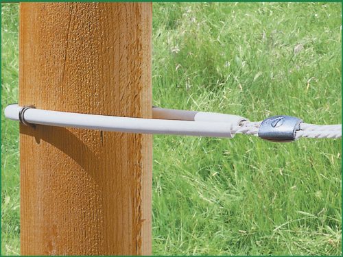 Sarokszigetelő műanyag cső max. 8 mm-es villanypásztor vezetékhez - fehér, 60 cm, 10 db/cs