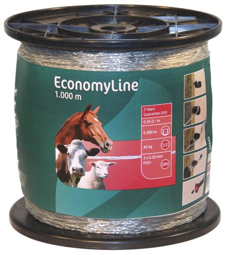 AKO EconomyLine villanypásztor monovezeték - áttetsző, 1000 m, 0,35 ohm/m, 45 kg