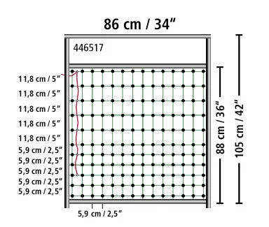 Kapu elektromos kerítéshálóhoz - árammal ellátható, max. 90 cm-ig