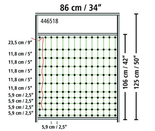 Kapu elektromos kerítéshálóhoz - árammal ellátható, 95-125 cm-es hálóhoz