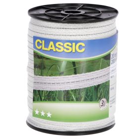   CORRAL CLASSIC villanypásztor szalag - fehér, 200 m x 20 mm