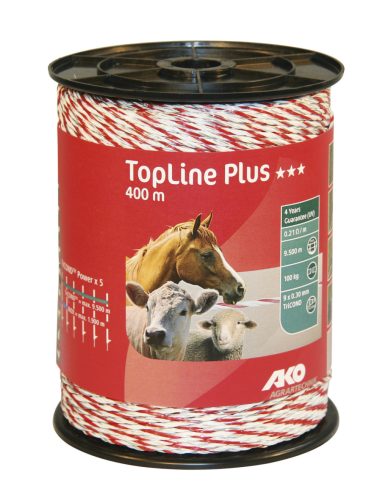 AKO TopLine Plus villanypásztor vezeték - piros/fehér, 400 m, 0,21 ohm/m, 100 kg