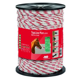   TopLinePlus villanypásztor kötél - fehér/piros, 400 m, 6 mm, 6 x 0,3mm TriCond