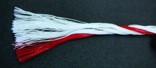 TopLinePlus villanypásztor kötél - fehér/piros, 200 m, 6 mm, 6 x 0,30 TriCond