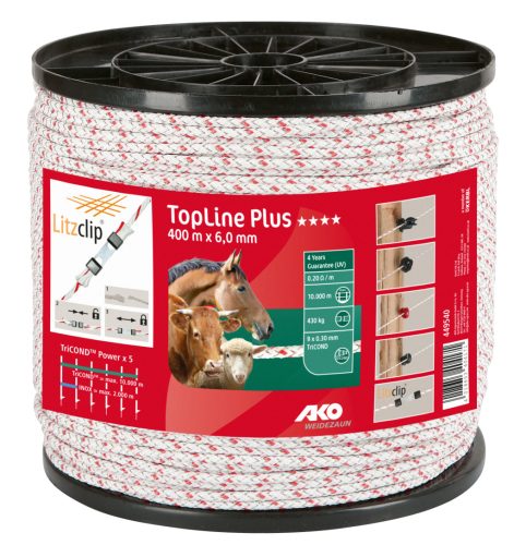 TopLine Plus fonott vezeték - 5,5 mm, 400 m, fehér/piros, 9x0,28 mm TriCond