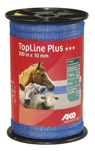 AKO TopLine Plus villanypásztor szalag - kék, 200 m x 10 mm