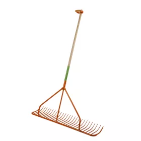 Extra nagy fém gereblye, 122 cm széles, 115 cm-es nyéllel