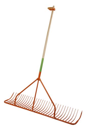 Extra nagy fém gereblye, 131 cm széles, 115 cm-es nyéllel