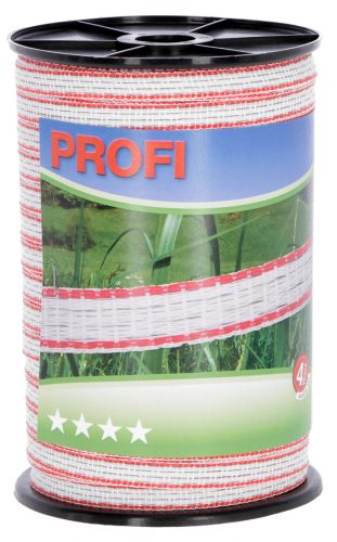 CORRAL PROFI villanypásztor szalag - fehér/piros, 200 m x 12 mm
