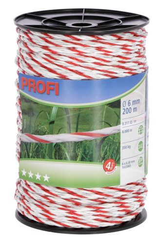 CORRAL PROFI villanypásztor vezeték - fehér/piros, 6 mm x 200 m