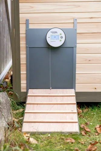 Duo Pro Plus automata baromfiajtó - szürke, 32,5x47 cm, S