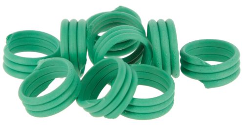 Galambgyűrű spirál - 10mm, zöld műanyag 100 db