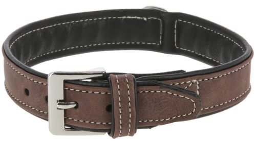 California műbőr nyakörv - barna, 40 mm, 56-64 cm