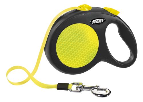 New Neon Flexi szalagos póráz - neon sárga, 5 m, méret: L
