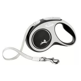   Flexi New Comfort szalagos póráz - fekete, 5 m, max 15 kg, méret: S