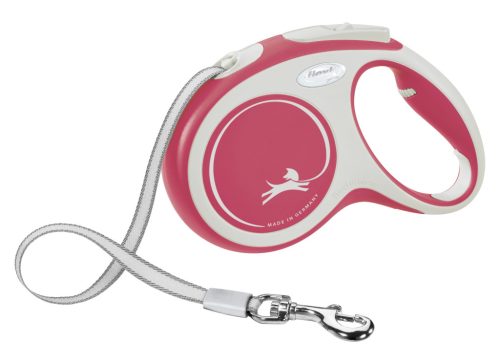 Flexi New Comfort szalagos póráz - piros, 5 m, max 25 kg, méret: M