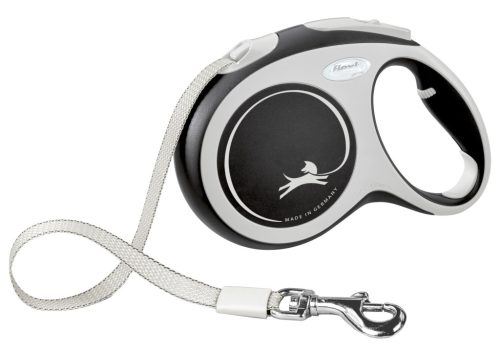Flexi New Comfort szalagos póráz - fekete, 5 m, max 60 kg, méret: L