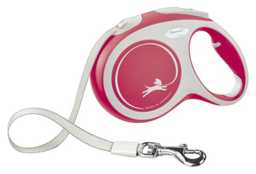 Flexi New Comfort szalagos póráz - piros, 5 m, max 60 kg, méret: L