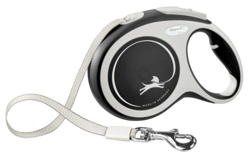Flexi New Comfort szalagos póráz - fekete, 8 m, max 50 kg, méret: L