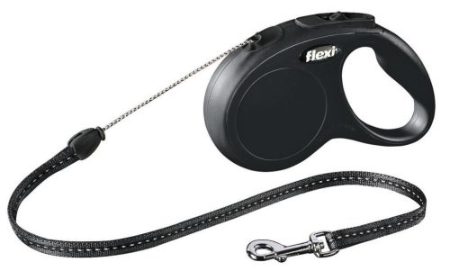 Classic Flexi póráz - fekete, 5 m, méret: S