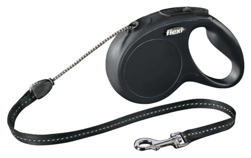 Classic Flexi póráz - fekete, 5 m, méret: M