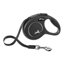 Classic Flexi szalagos póráz - fekete, 3 m, méret: XS