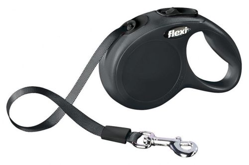 Classic Flexi szalagos póráz - fekete, 3 m, méret: XS