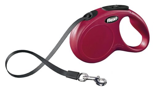 Classic Flexi szalagos póráz - piros, 5 m, méret: S
