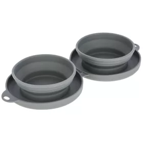 Összehajtható utazótál - szürke, 2 x 300 ml