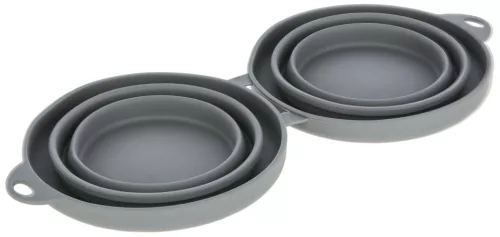 Összehajtható utazótál - szürke, 2 x 300 ml