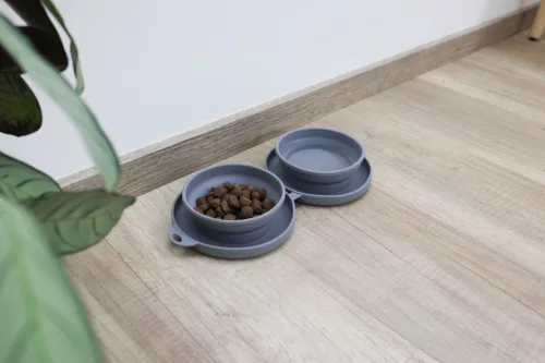 Összehajtható utazótál - szürke, 2 x 300 ml