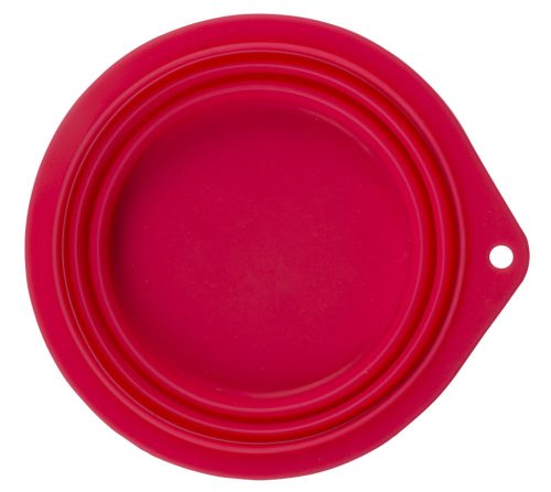 Összecsukható szilikon tál utazáshoz - málna, 500 ml